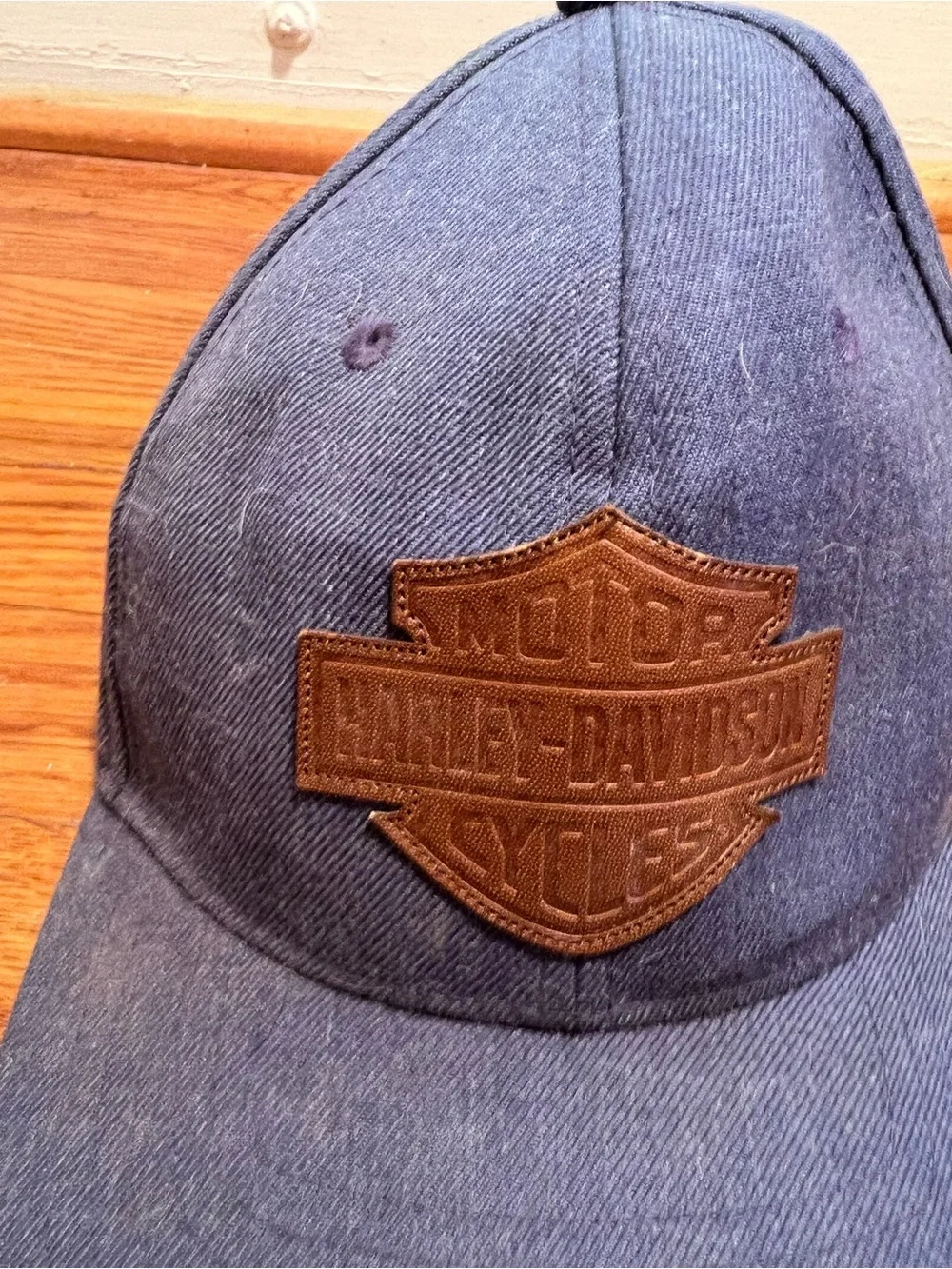 Harley Davidson Bar & Shield Leather Patch Snapback Cap Route 66 Tulsa Oklahoma